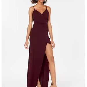 burgundy gown